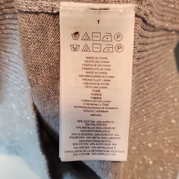 Michael Kors Turtleneck Sweater Long Sleeve Shirt Women's Size Small Silver NICE - Picture 12 of 12